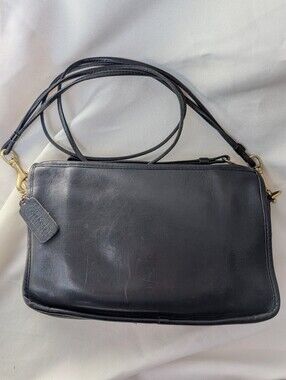 Coach Vintage Black  Leather Bonnie Cashin Bag 1970's Made NY City USA 213 7502